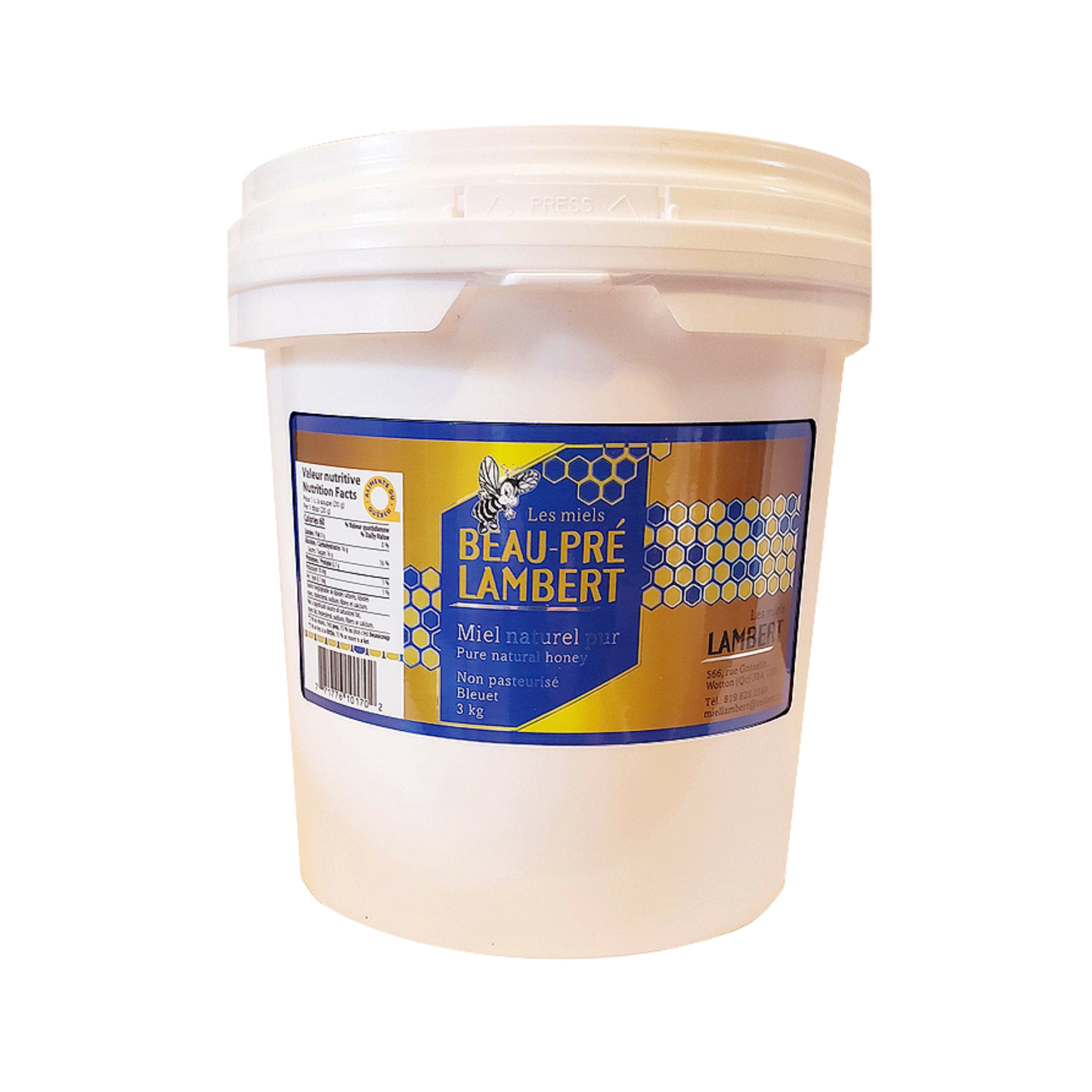 Le Capitaine raw unpasteurized blueberry honey, 3 kg