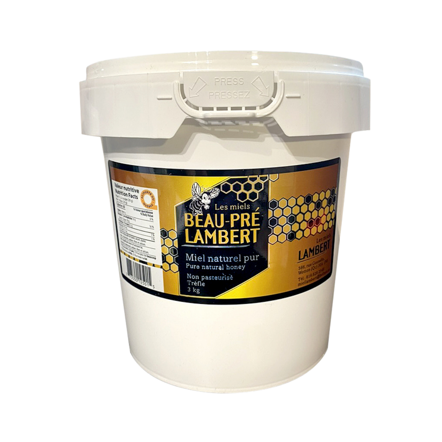 Le Capitaine raw unpasteurized clover honey, 3 kg