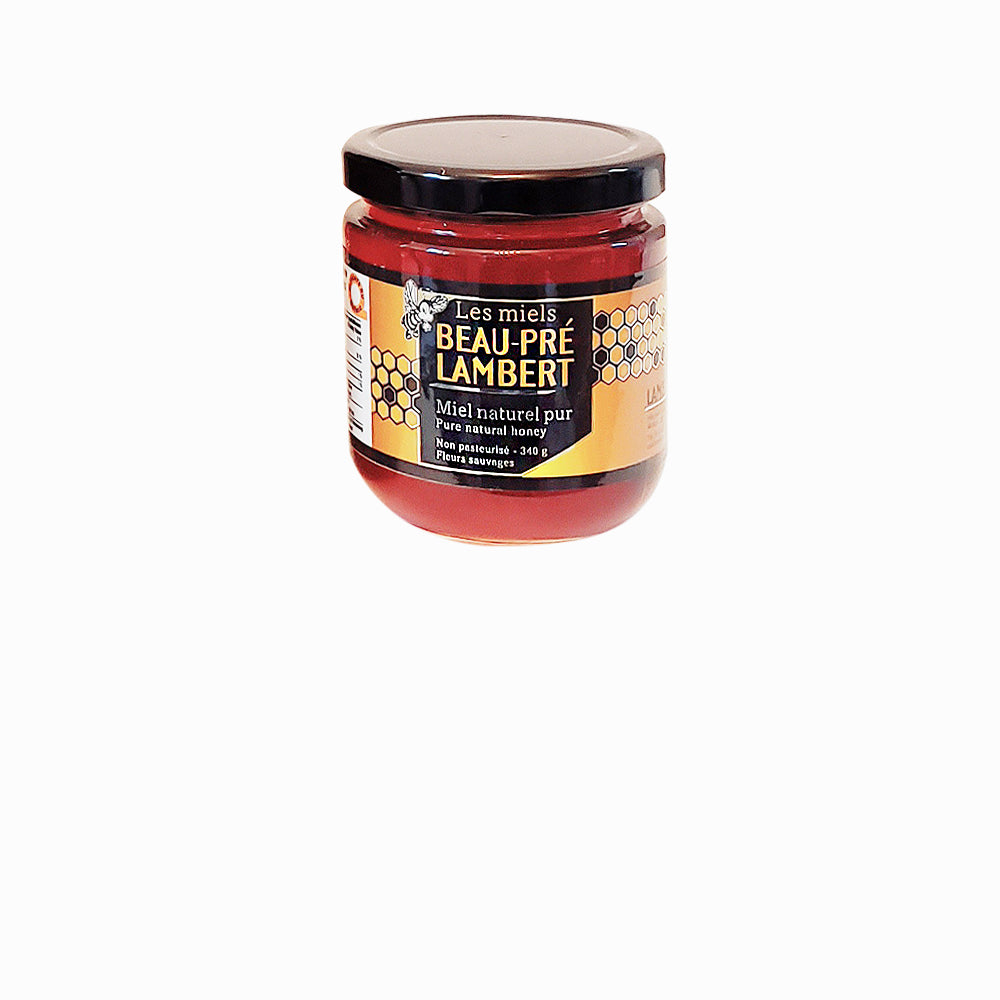 Miel naturel pur de fleurs sauvages non pasteurisé 340 g Les Miels Beau-Pré Lambert | Pure natural unpasteurized wildflower honey 340 g
